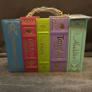 NWT. Loungefly Stitch Shoppe Disney Princess Books Volume 2 Crossbody Bag.